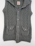 alcott grey turtle neck jumper cable knit pattern with ribbed collar and pockets