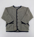 Caramasov grey and navy children's Janker jacket with contrasting trim and rustic buttons.