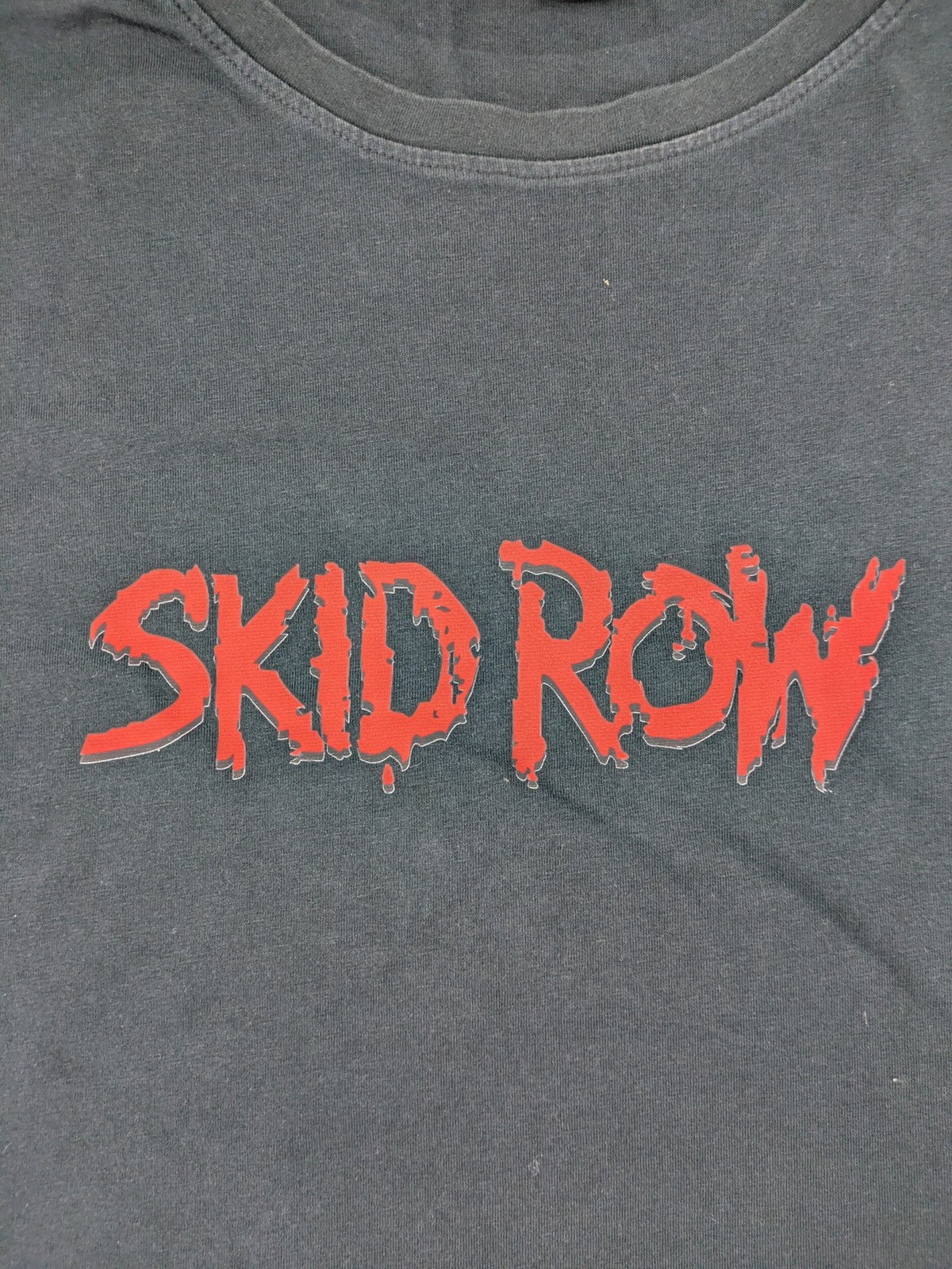bpc bonprix collection grey oversized t-shirt red Skid Row band logo, GOTS-certified cotton