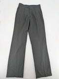 Wahl grey dress pants with pinstripe pattern and pleats, featuring side and back pockets.