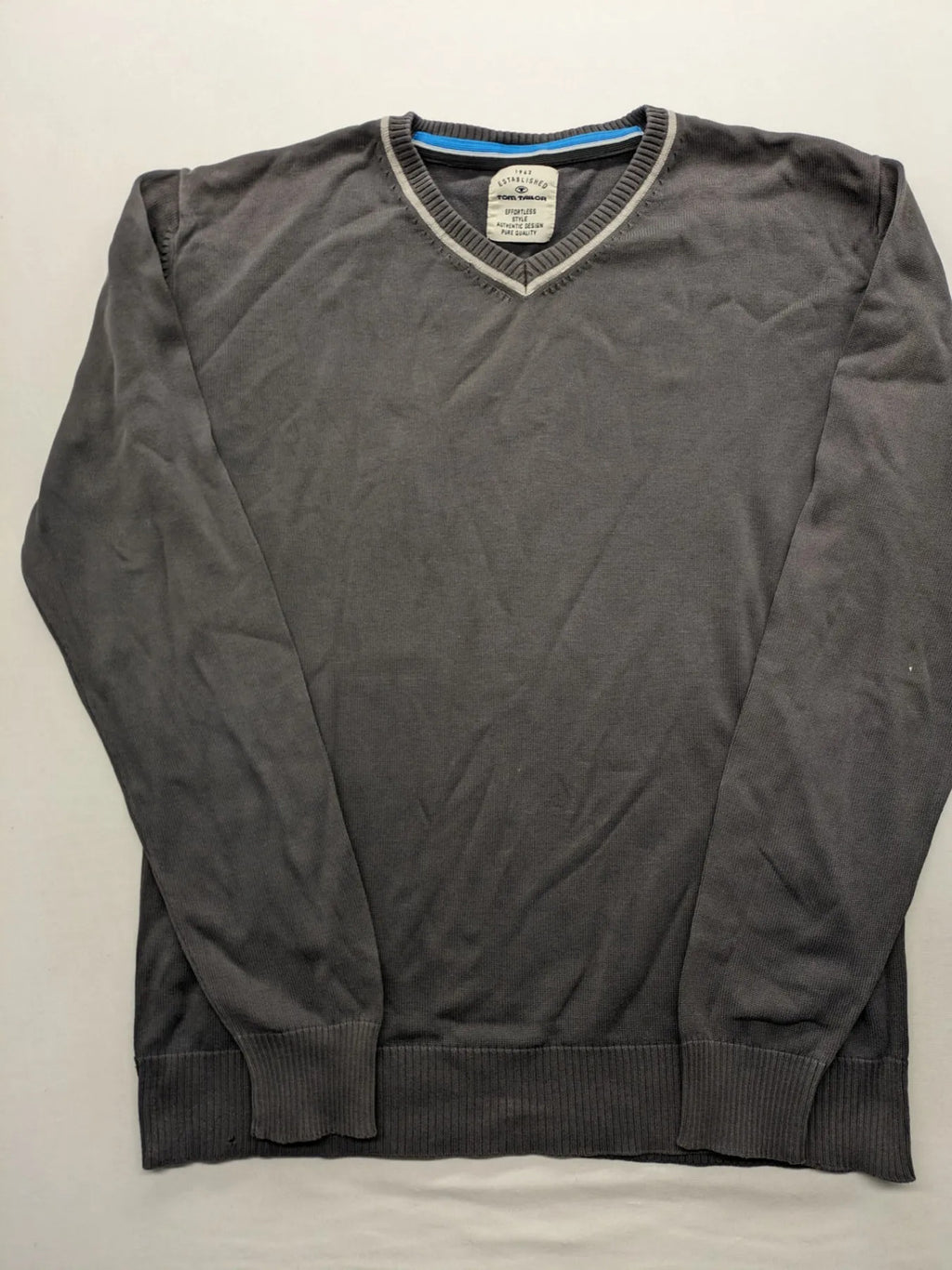 Tom Tailor grey turtle neck jumper with ribbed cuffs and stylish collar.