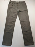 BRAX grey straight jeans 5-pocket design with zipper fly and soft fabric.