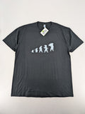 Dragon Ball Z blue and grey t-shirt featuring Son Goku evolution graphic, 100% cotton.