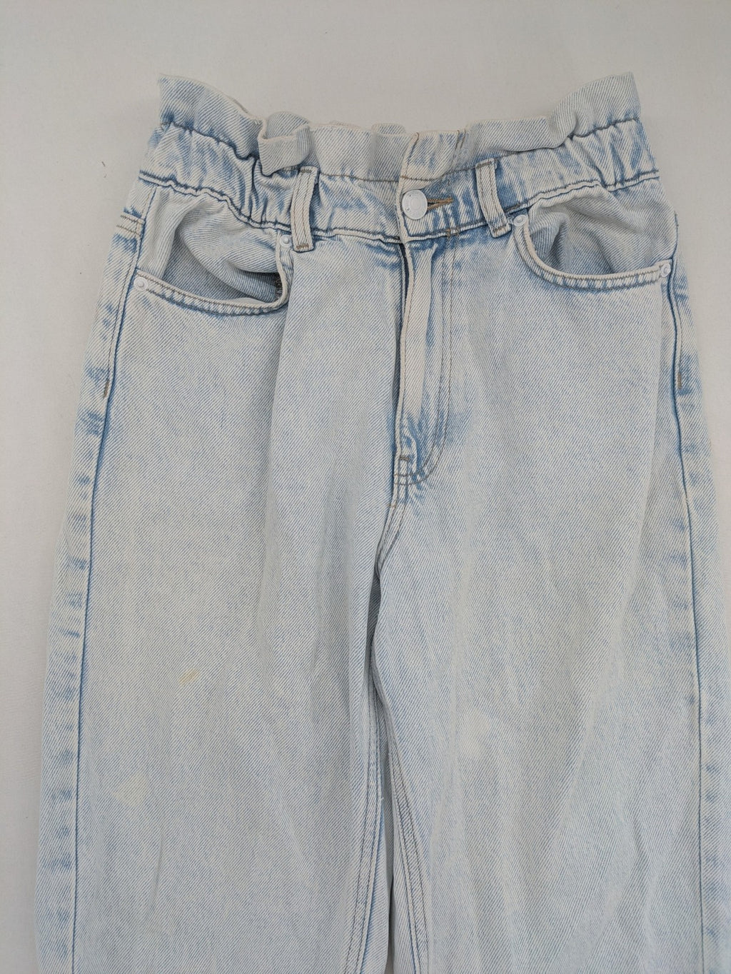 FB Sister blue mom jeans high waist paperbag waistband stonewashed vintage style