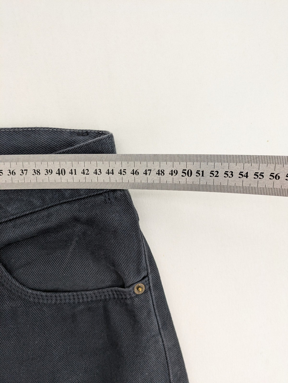 Marines blue straight jeans regular fit with button fly and logo patch detail.