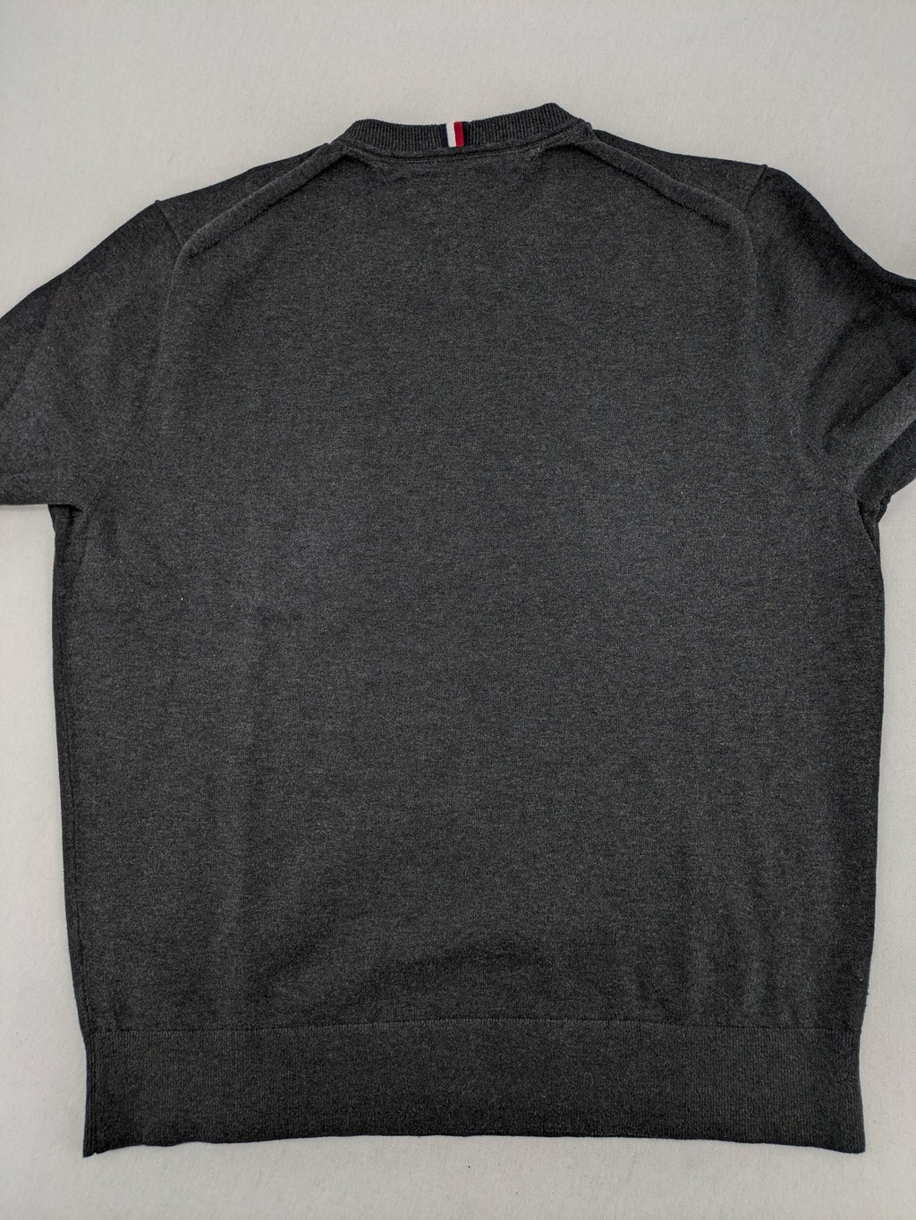 Tommy Hilfiger grey turtle neck jumper with embroidered flag logo on chest.