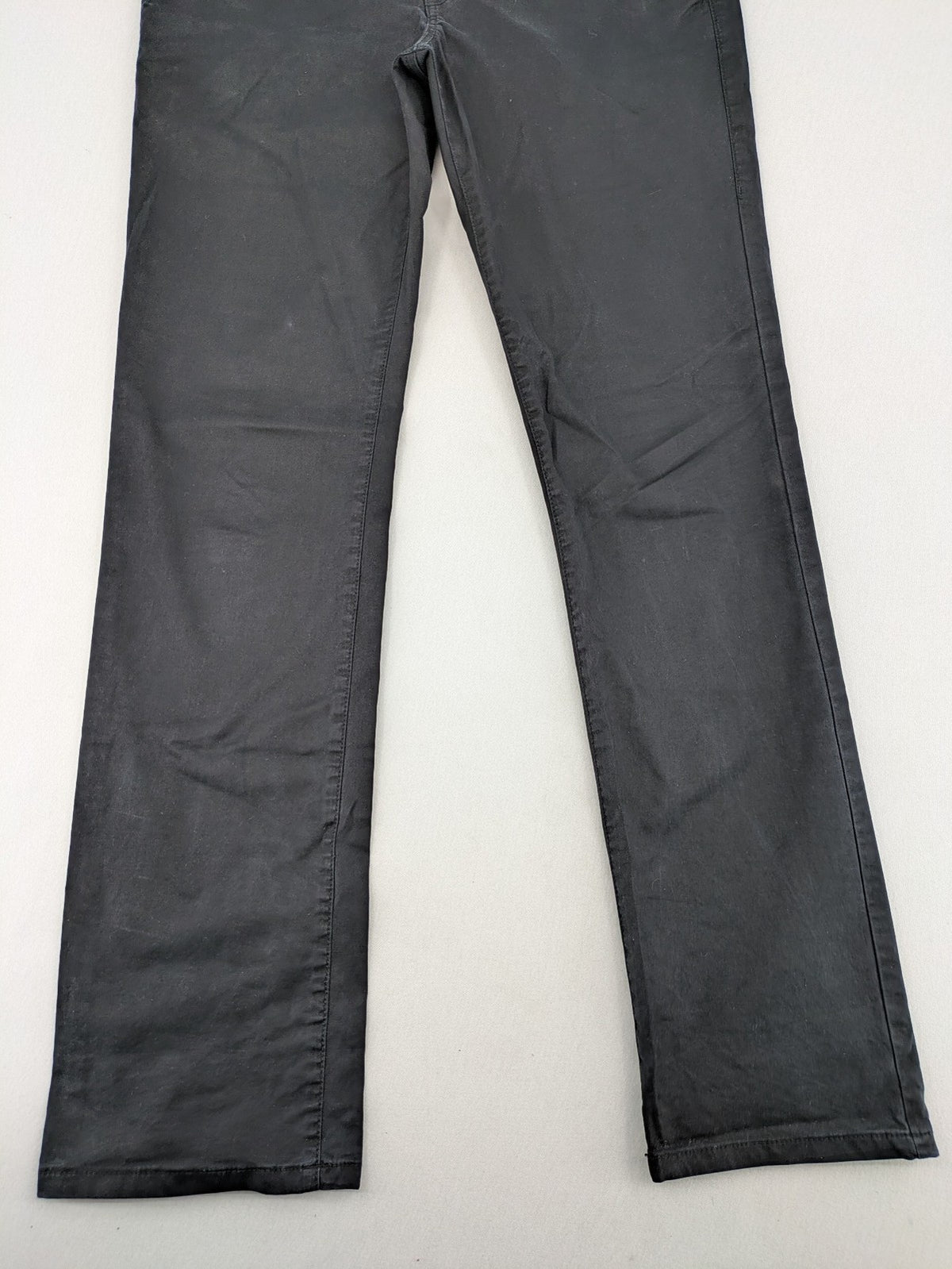 Bernd Berger grey chino pants with double button closure and straight leg design.