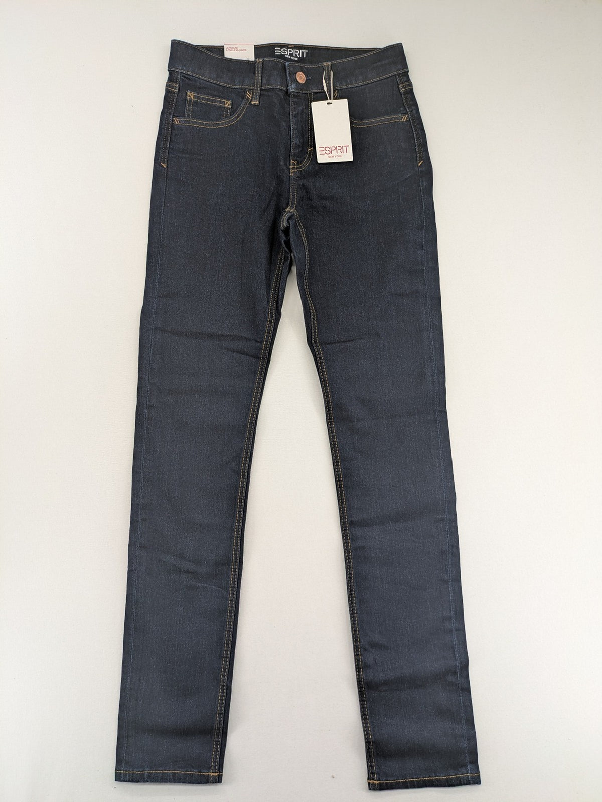 Esprit pink straight jeans classic 5-pocket style with contrasting stitching details