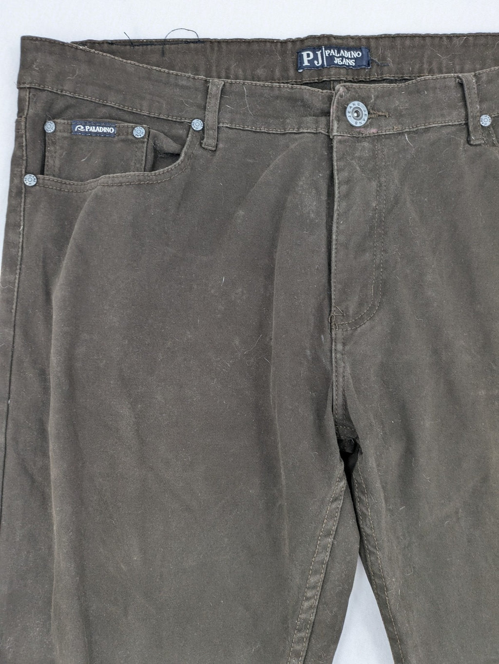 Paladino brown straight jeans five-pocket design stretch cotton fabric