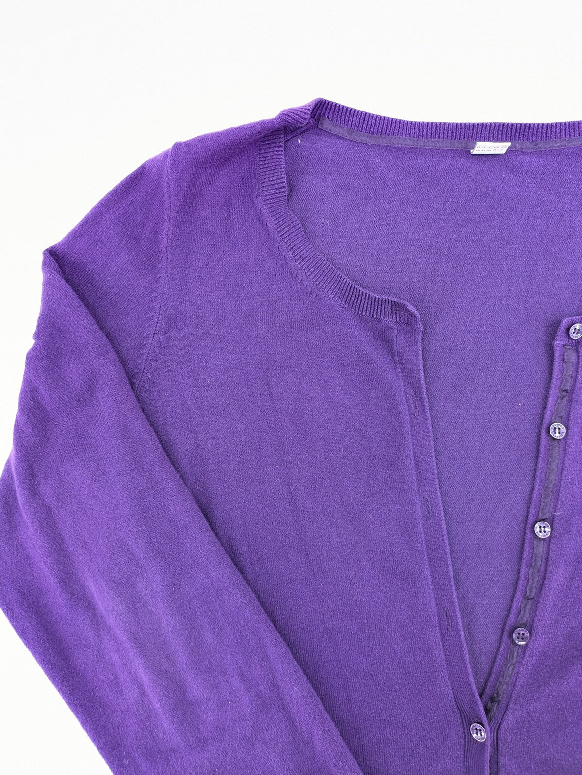 s.Oliver purple turtle neck jumper with floral pattern, buttons, and pockets in cotton blend
