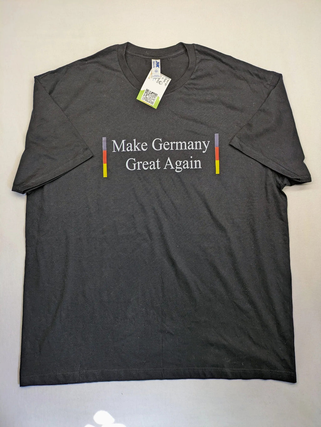 AFD turtle neck jumper multi "Make Germany Great Again" print with German flag colors.