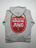 Herren multi turtle neck jumper grey "Kölsche Jung" print, soft cotton-polyester blend.