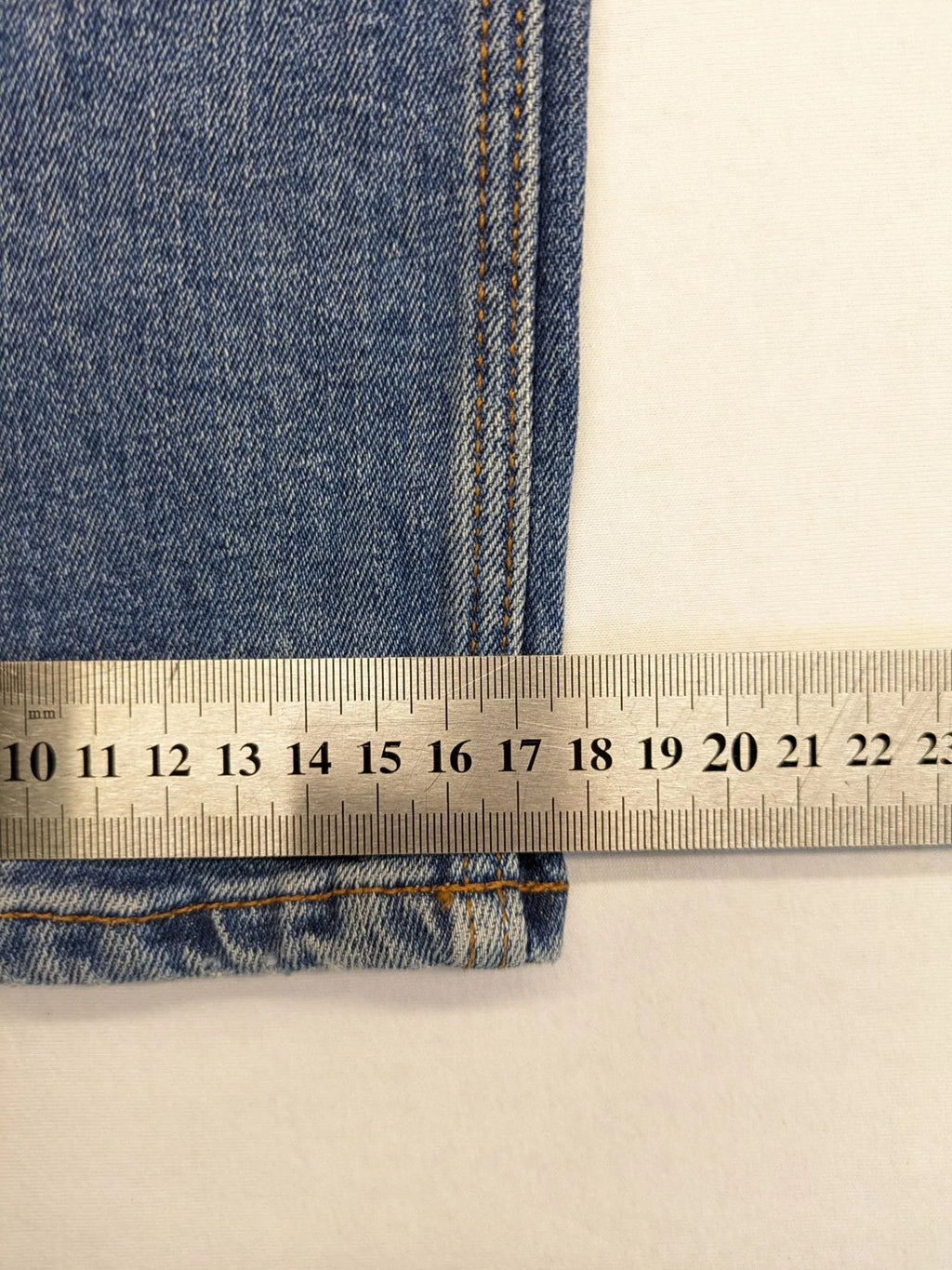 s.Oliver blue straight jeans with red and white side stripes, soft cotton blend material