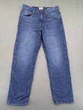 C&A blue straight jeans relaxed fit with traditional button fly and 5-pocket design.