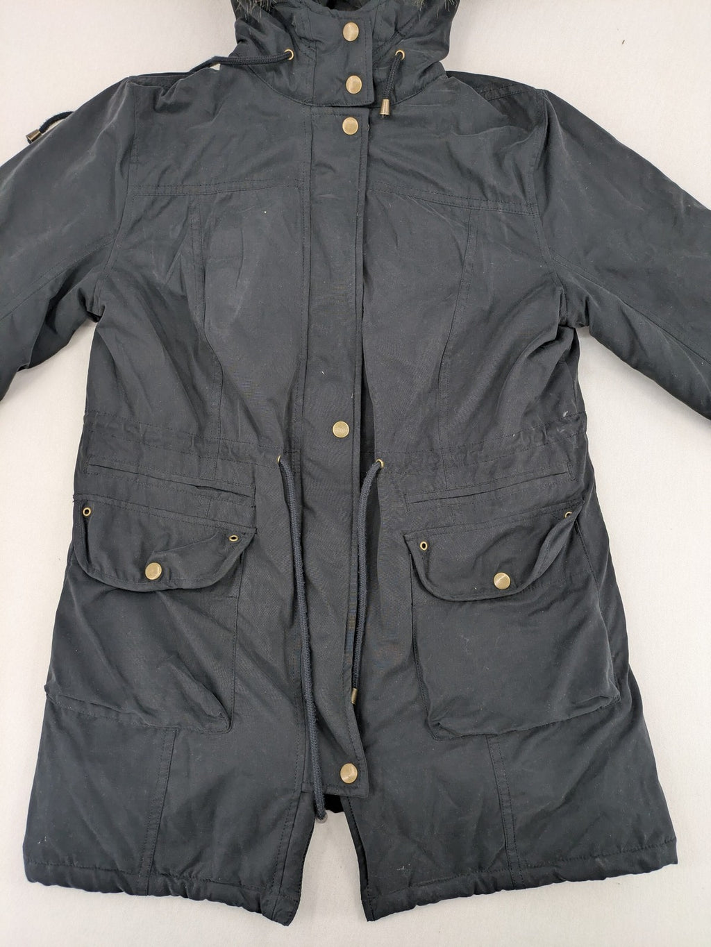 bpc bonprix collection black parka with teddy fleece lining and faux fur hood