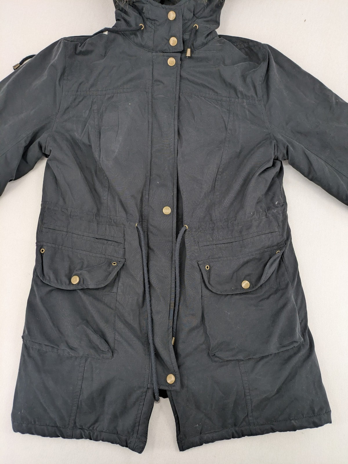 bpc bonprix collection black parka with teddy fleece lining and faux fur hood