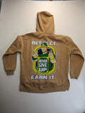 Amisu multi hoodie with John Cena graphic, "Never Give Up" slogan, kangaroo pocket.