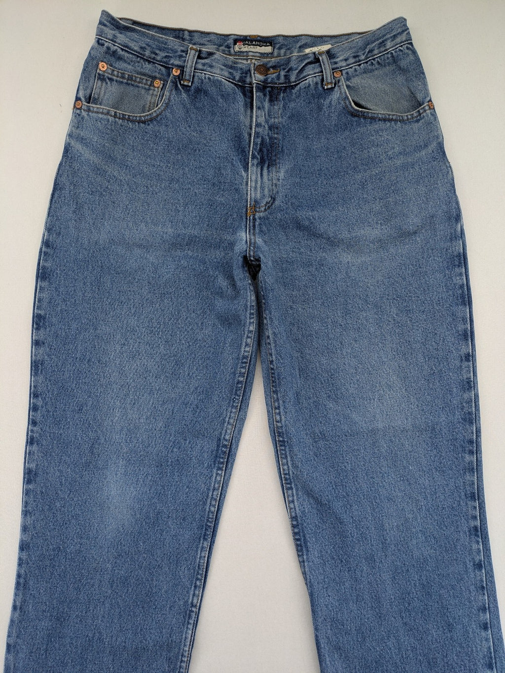 Oklahoma Wear blue straight jeans 5-pocket design durable cotton regular fit