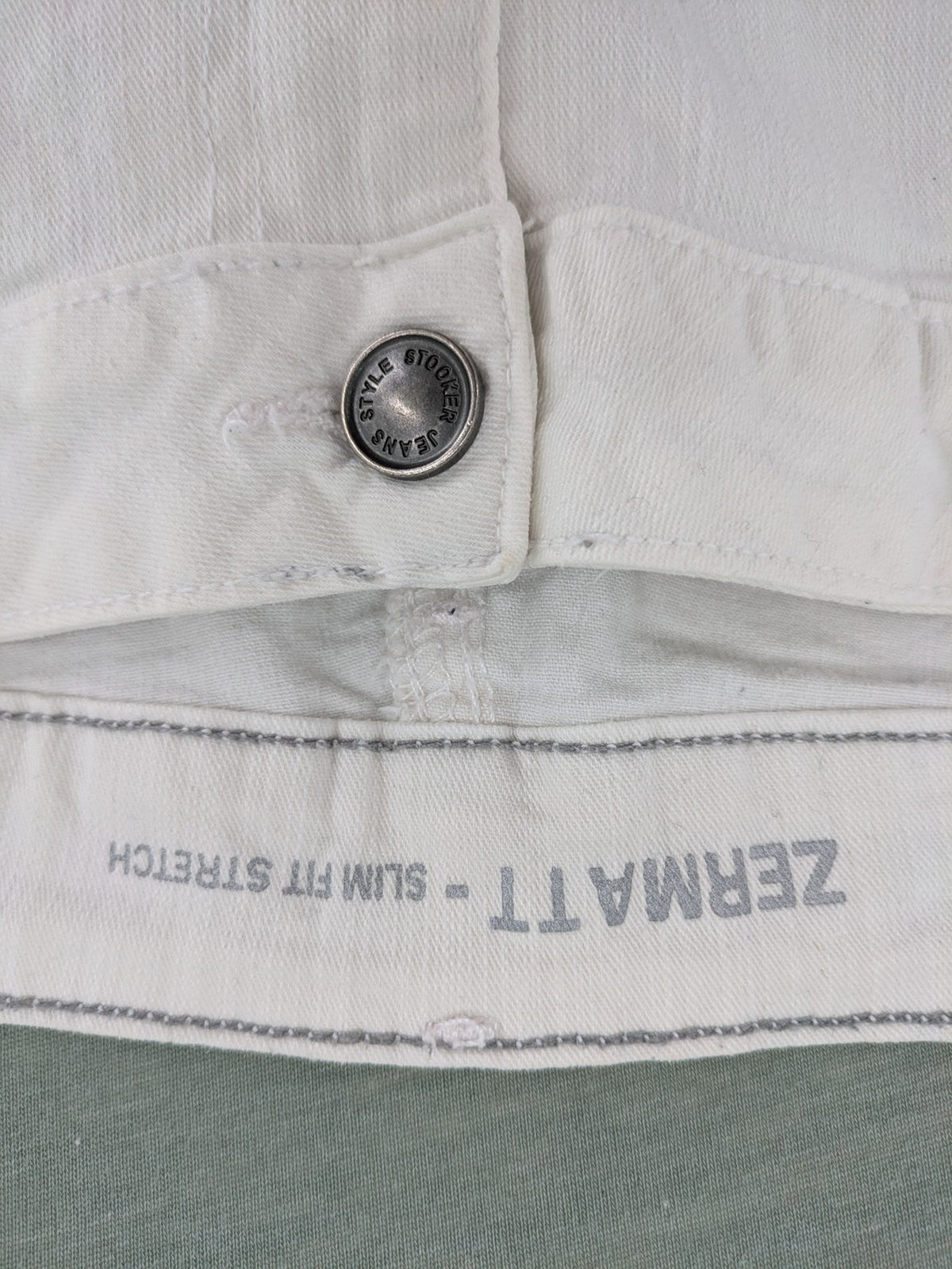 STOCKER white slim fit straight jeans classic 5-pocket design soft cotton blend