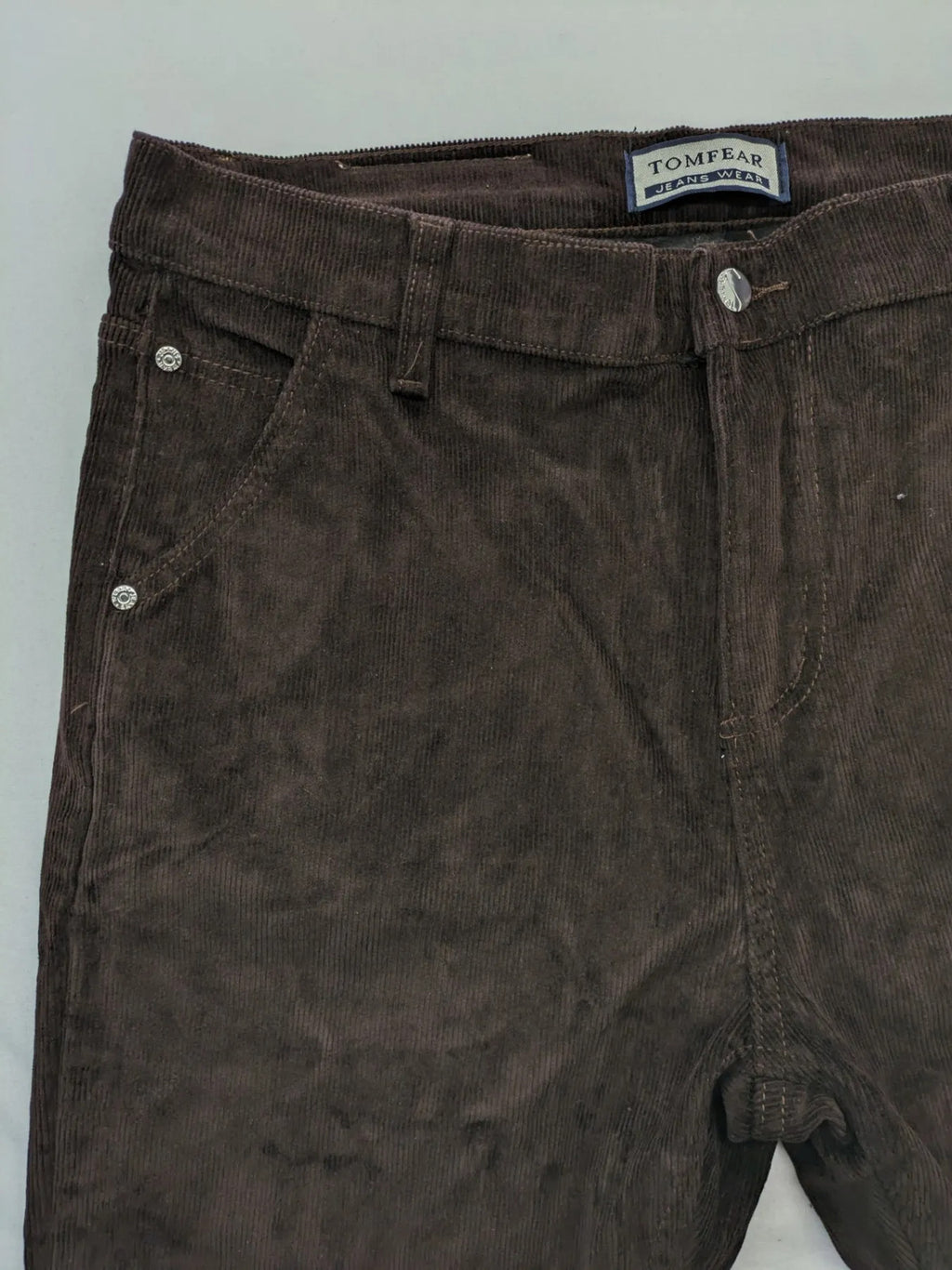 Tomfear black pants 3/4 length classic 5-pocket design corduroy material