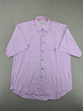 Mingo purple short-sleeve button-down shirt with classic collar and chest pockets.
