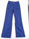 Long Tall Sally blue wide leg pants 100% cotton two-button closure