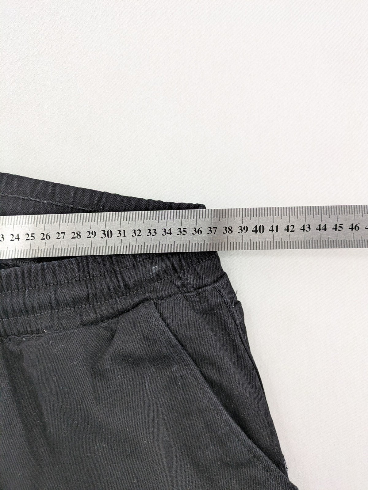 DEF black cargo jogging pants tapered leg elastic waistband multiple pockets