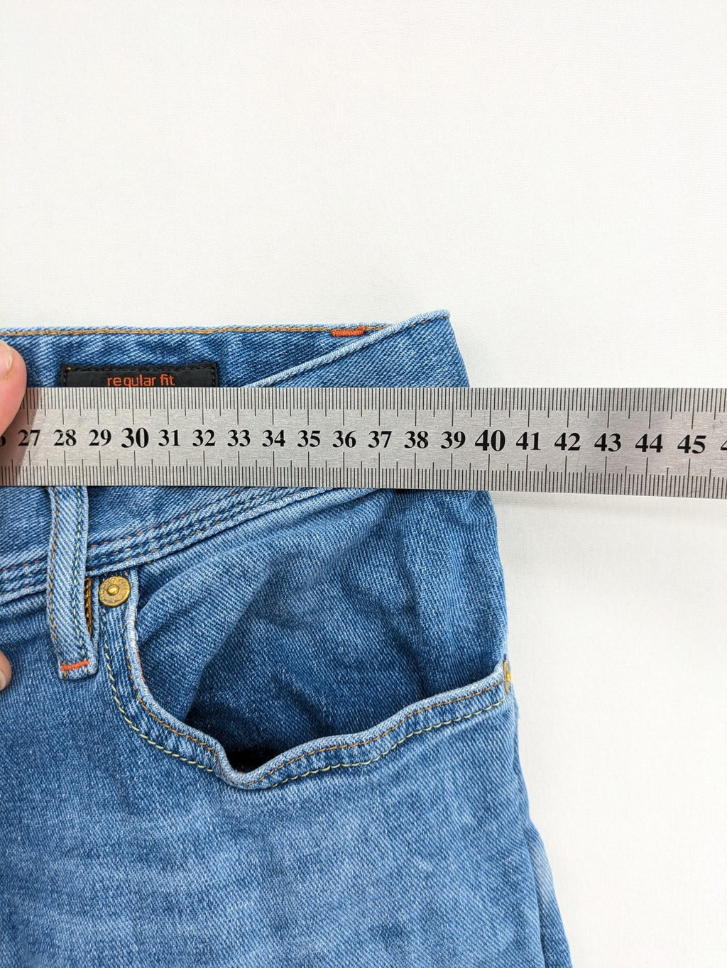 ALBERTO straight jeans blue cotton stretch denim classic 5-pocket style with contrast stitching