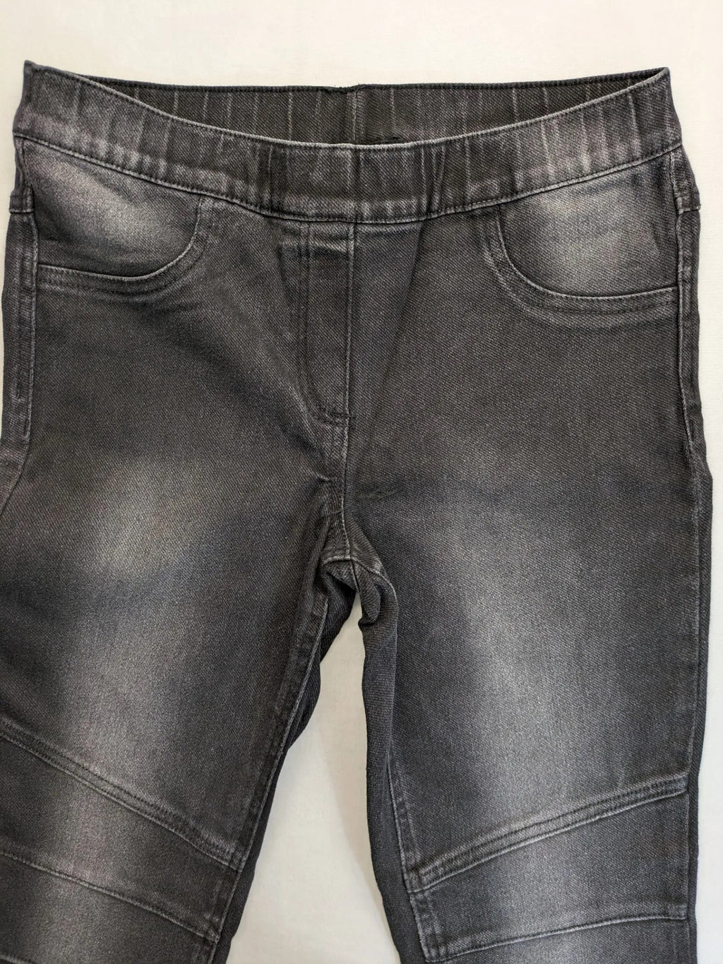Pepperts grey jeggings with biker knee details and elastic waistband, size 170.