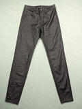 Stradivarius black coated skinny jeans faux leather finish stylish silhouette