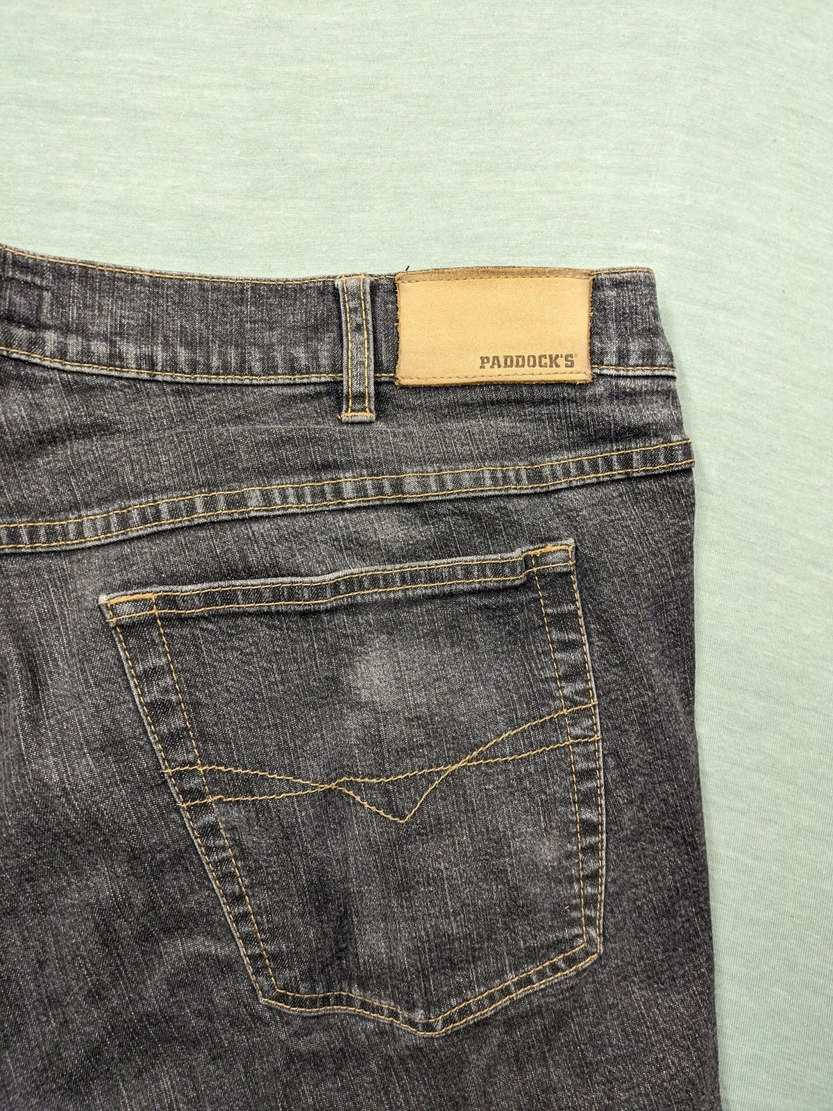 Paddock's straight jeans dark wash grey cotton-stretch denim with classic straight leg design.