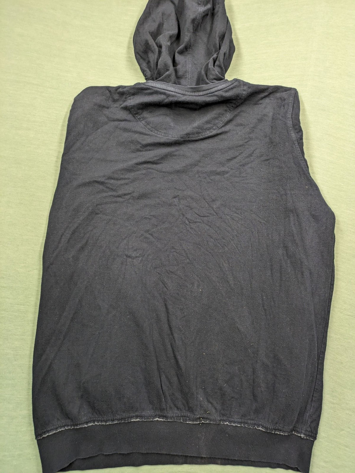 LTB black faded hoodie with adjustable drawstring and embroidered logo on sleeve.