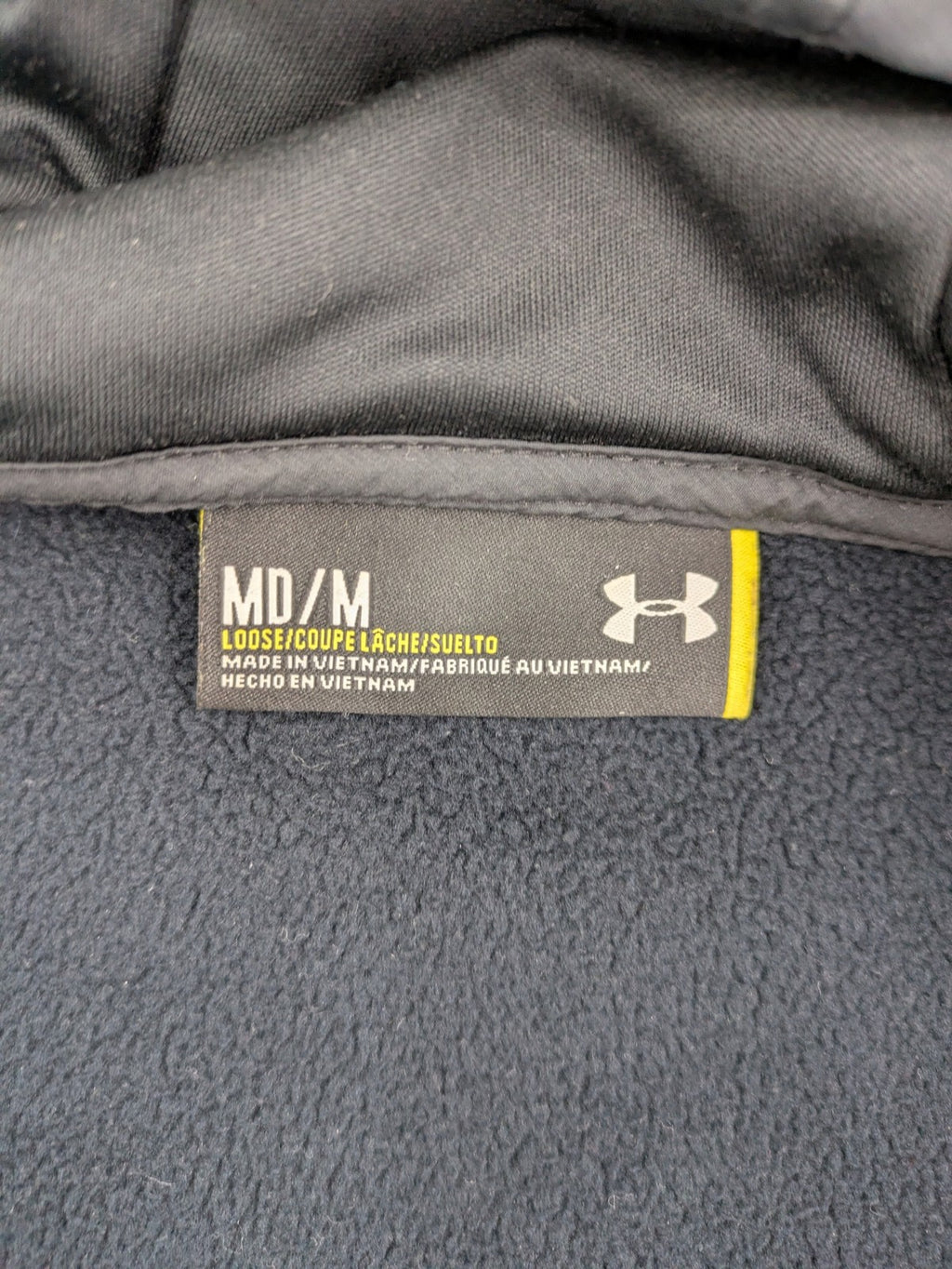 Under Armour grey ColdGear hoodie anorak with quarter zip and adjustable hood.