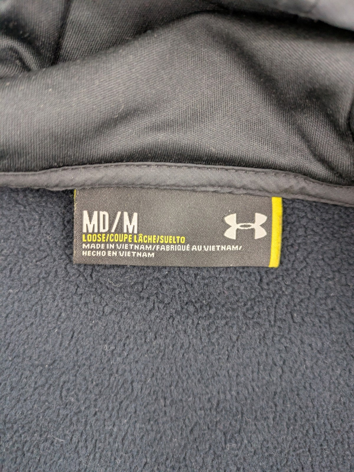 Under Armour grey ColdGear hoodie anorak with quarter zip and adjustable hood.