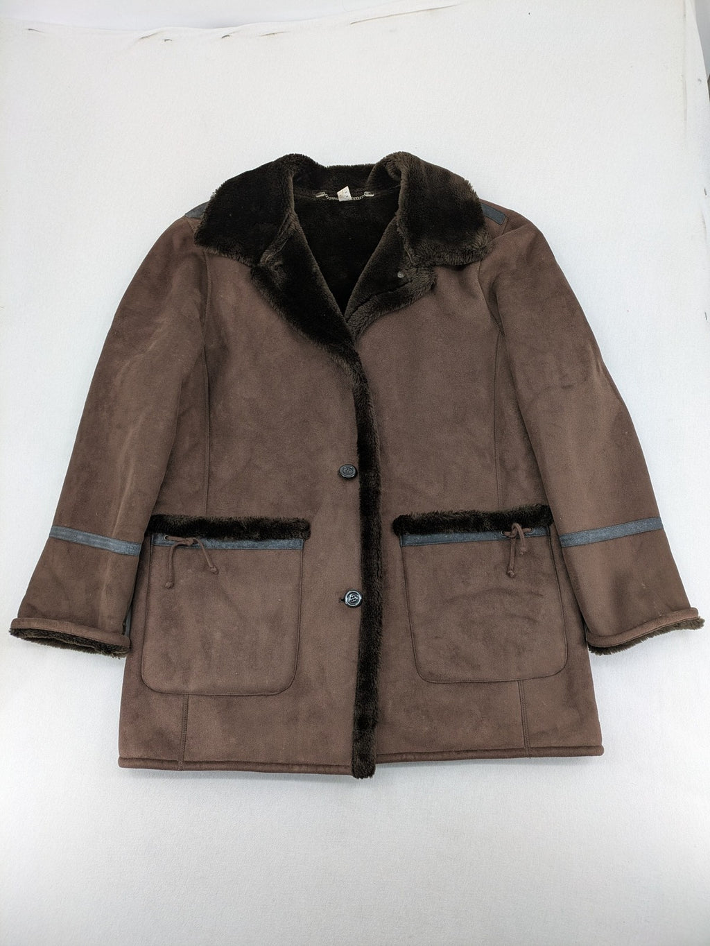 Lena Fashion multi winter coat faux suede look with soft faux fur lining.