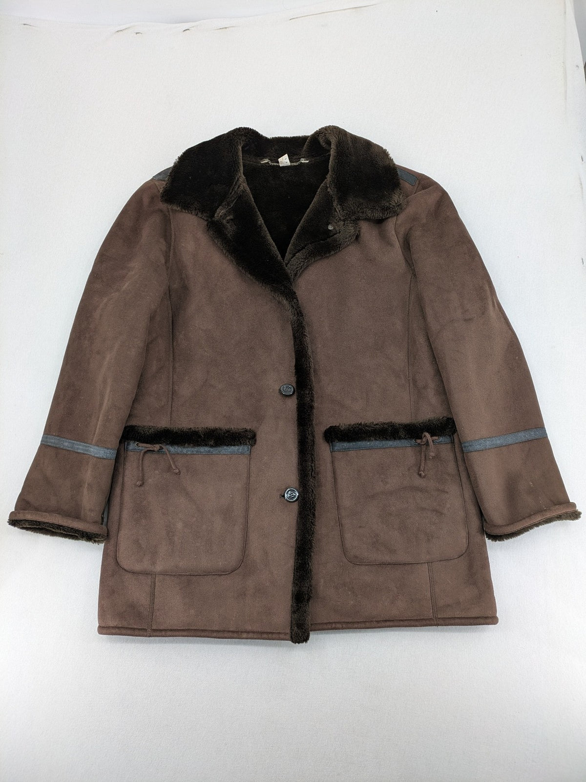 Lena Fashion multi winter coat faux suede look with soft faux fur lining.