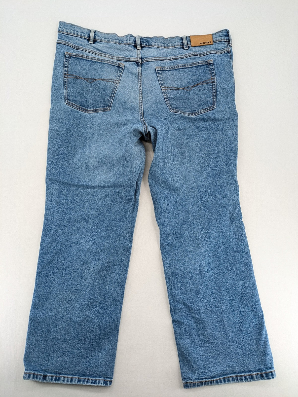 Paddock's blue straight jeans classic 5-pocket style with zipper, comfortable stretch denim.