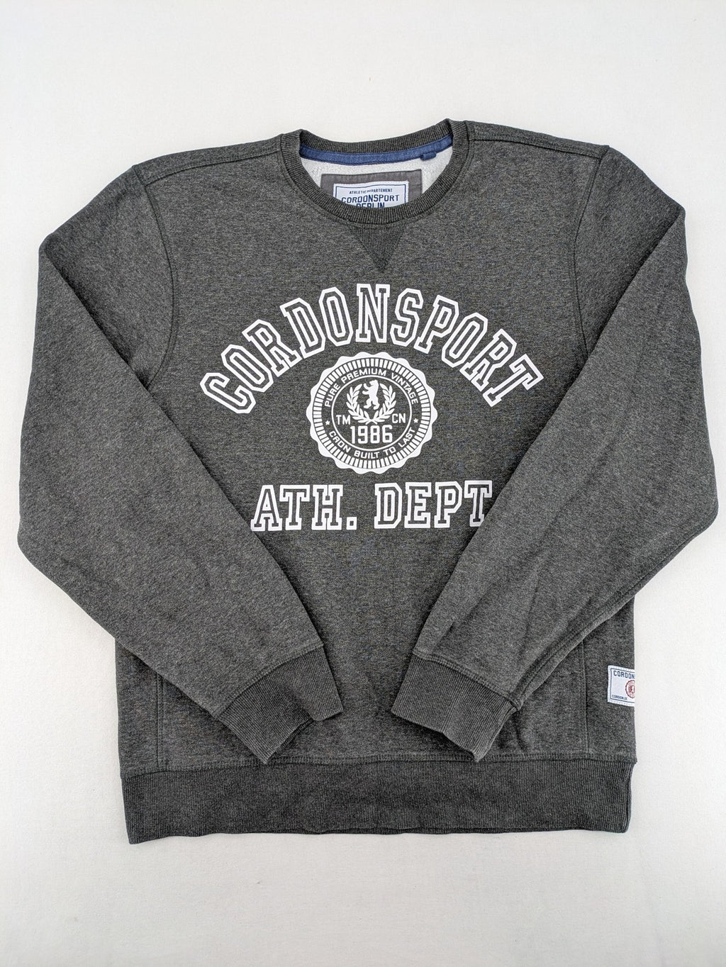 CORDONSPORT Berlin grey turtle neck jumper college-style graphic print "CORDONSPORT ATH. DEPT. 1986