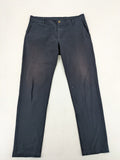 Zara navy chinos flat front design with stretch fabric for comfort and versatility.