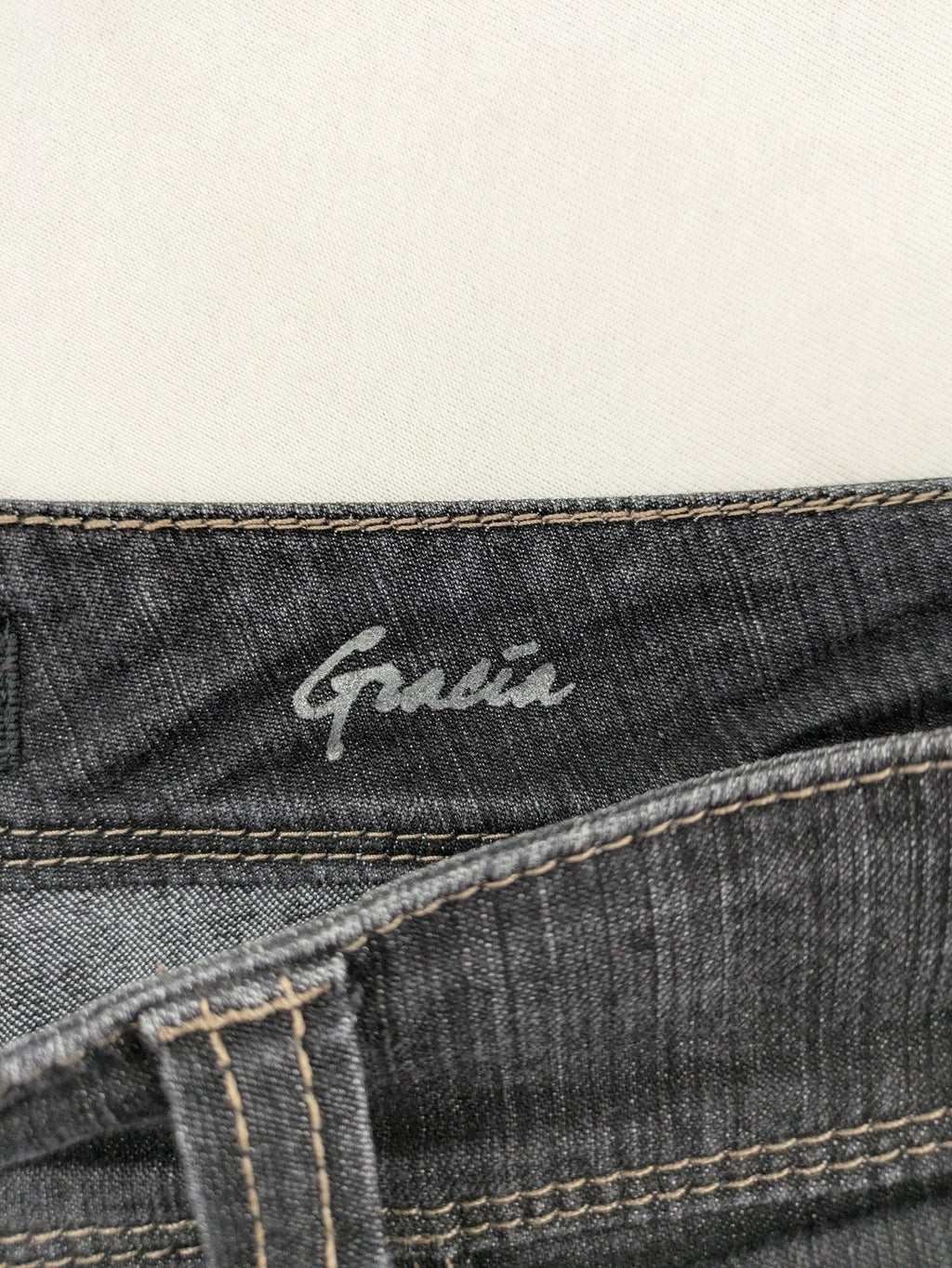 Gracia straight jeans dark grey five-pocket design stretch denim comfort fit