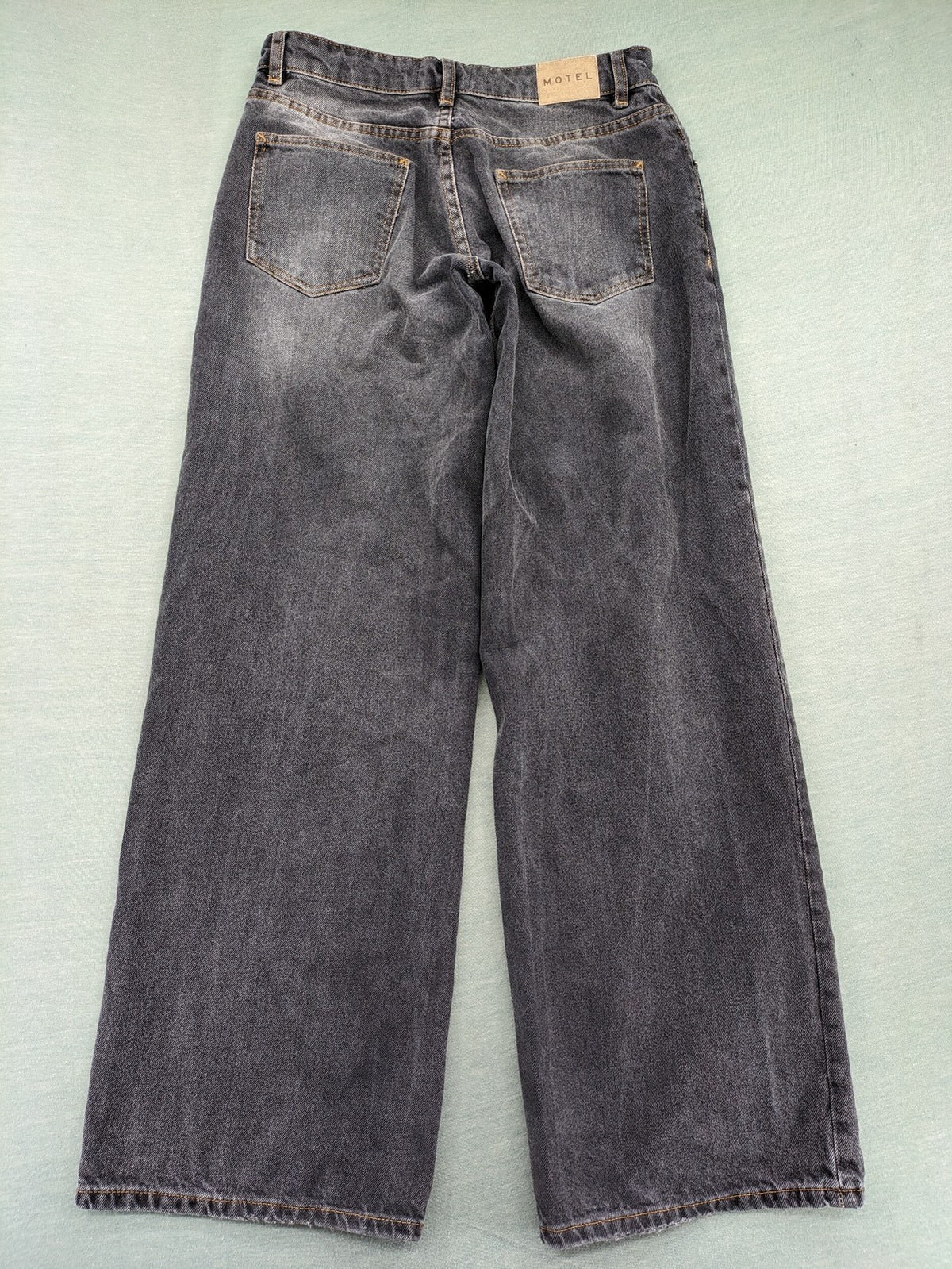 Motel grey wide leg baggy jeans with high waist and classic 5-pocket design.