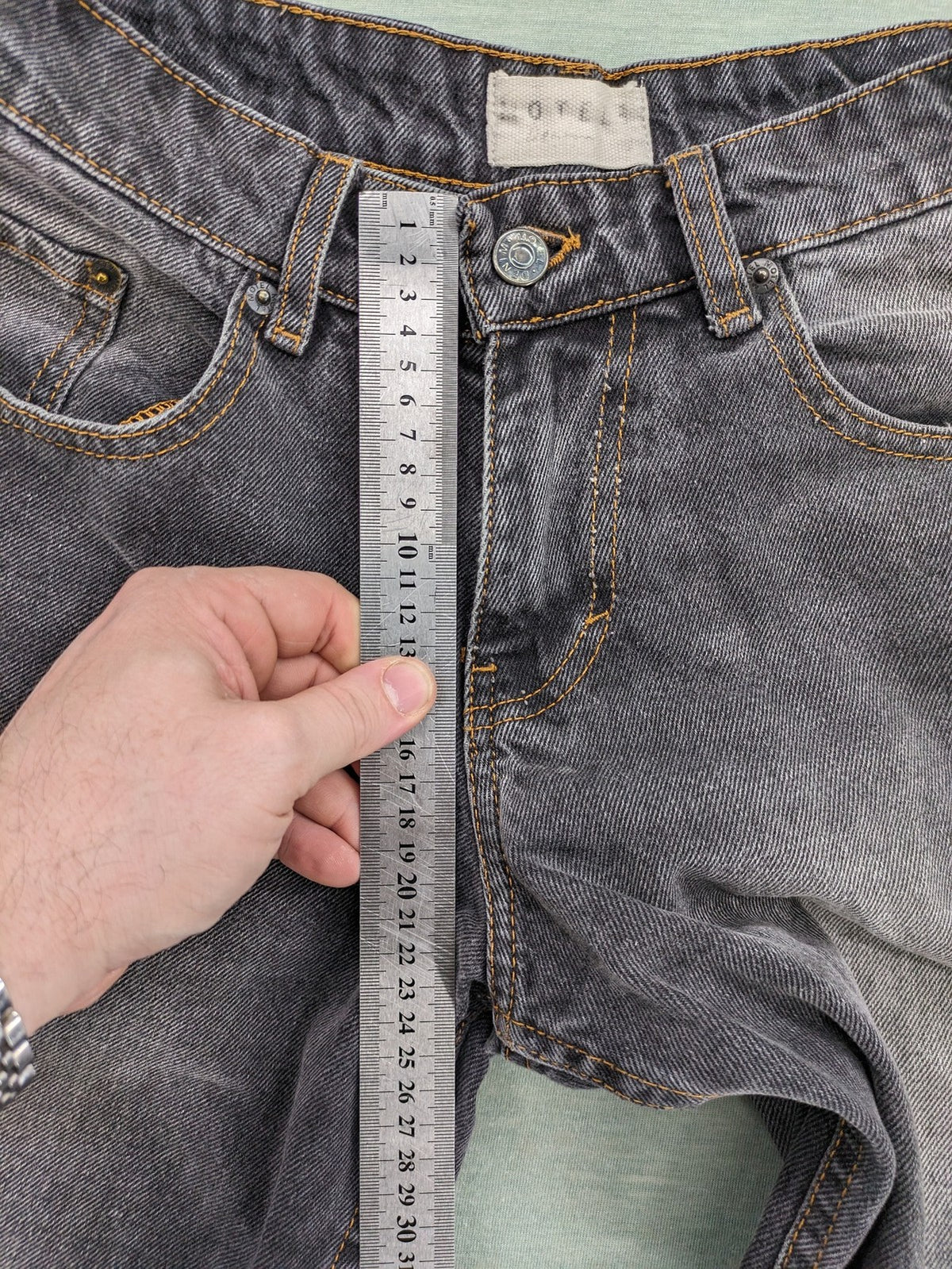 Motel grey wide leg baggy jeans with high waist and classic 5-pocket design.