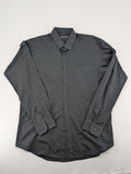 Cedarwood State black long sleeve shirt with classic collar and chest pocket.