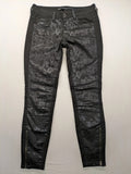 Tom Tailor black and grey skinny jeans with snake print and ankle zippers.