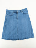 Tchibo blue knee-length skirt A-line silhouette with classic denim wash and cotton blend material.