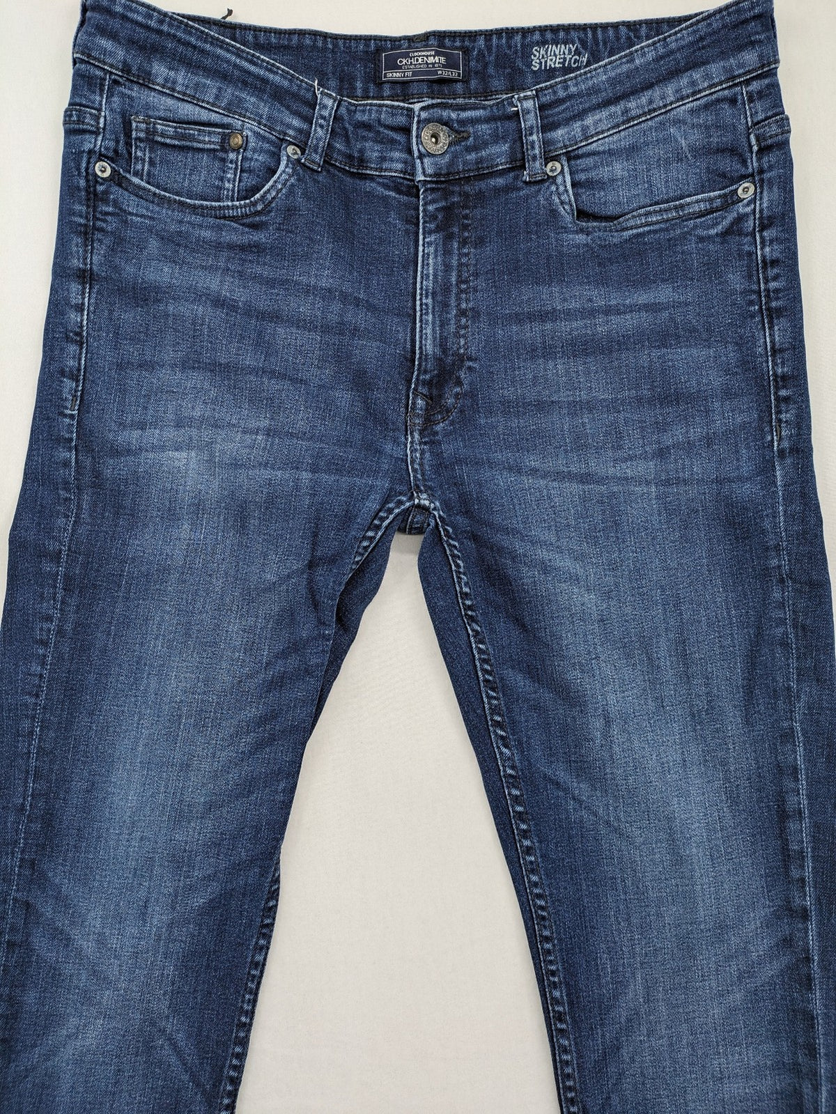 Clockhouse blue skinny fit jeans with stretch material and subtle logo detail.