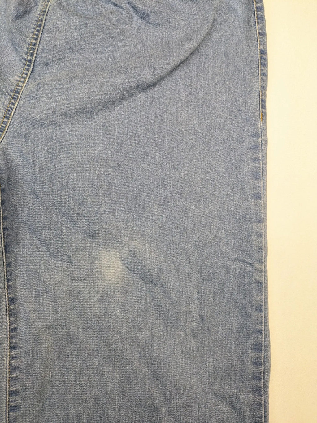 AproductZ blue straight jeans with elastic waistband and comfortable stretch fabric.