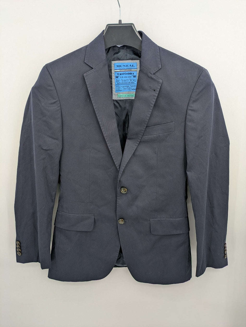 mcneal grey jacket classic cut 100% cotton with unique interior label