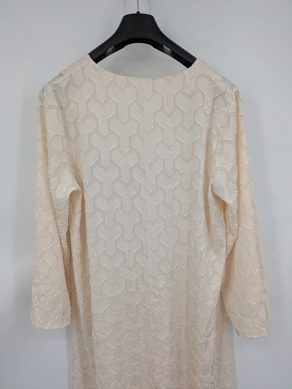 L'ange beige turtle neck jumper geometric pattern lightweight fabric elegant design