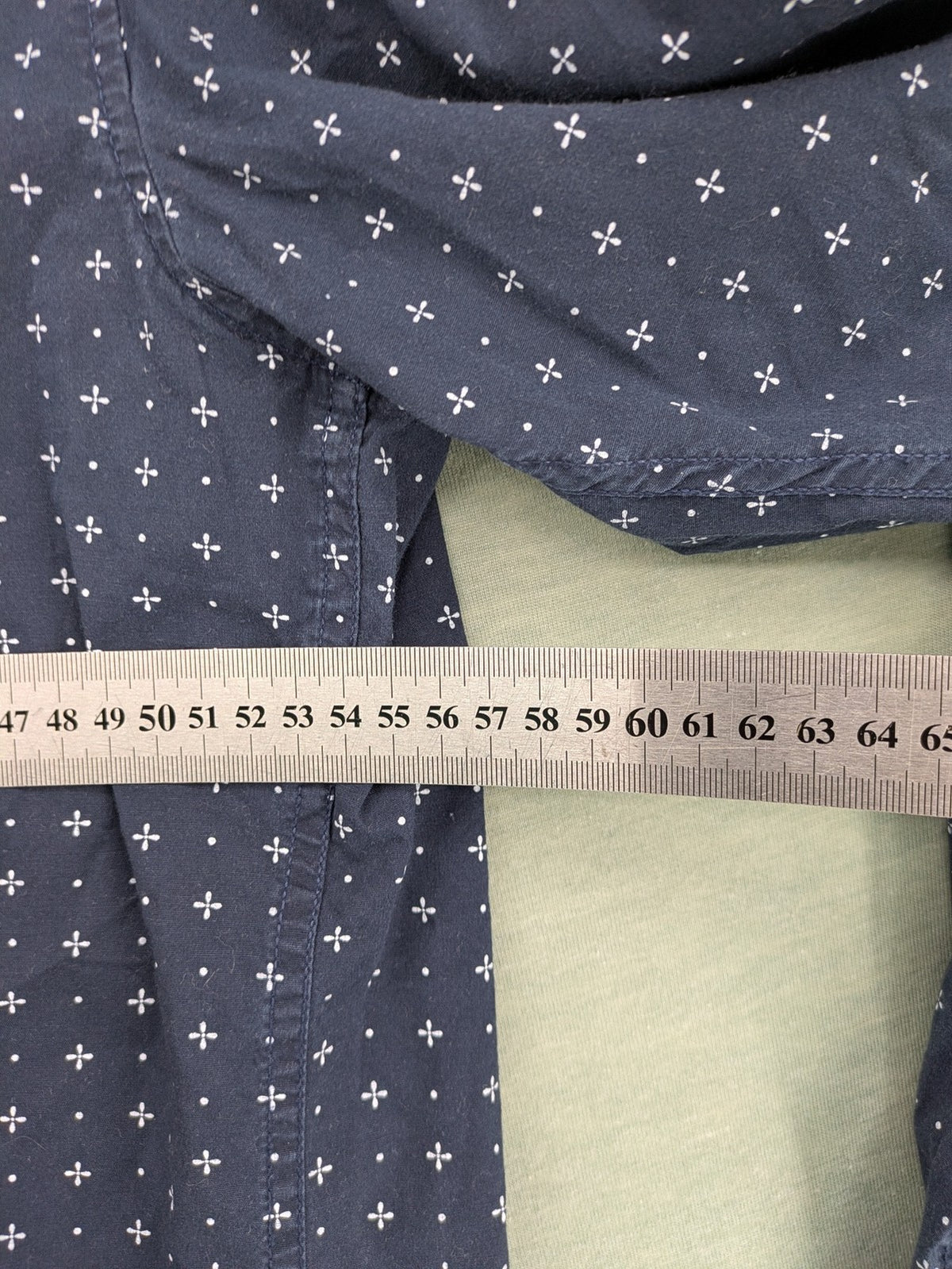 Tom Tailor Denim navy long sleeve shirt fitted cotton button-down with subtle allover pattern.